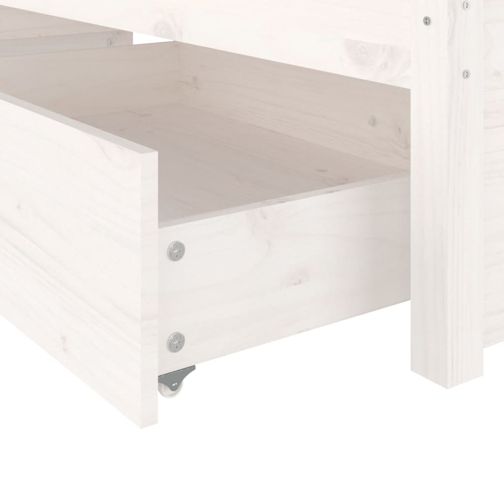 Cadre de lit sans matelas avec tiroirs blanc - XIOS