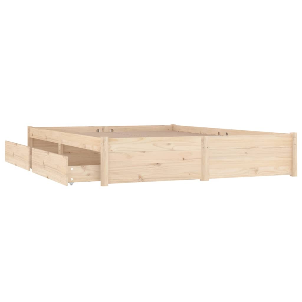Cadre de lit sans matelas avec tiroirs 200x200 cm - XIOS