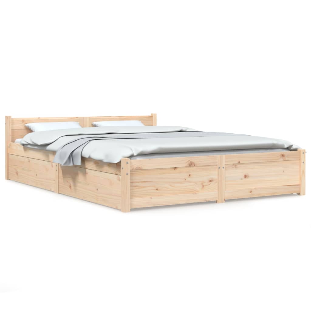 Cadre de lit sans matelas avec tiroirs 120x200 cm - XIOS