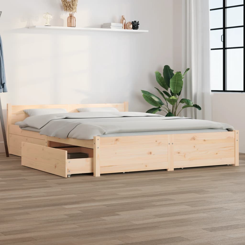 Cadre de lit sans matelas avec tiroirs 120x200 cm - XIOS
