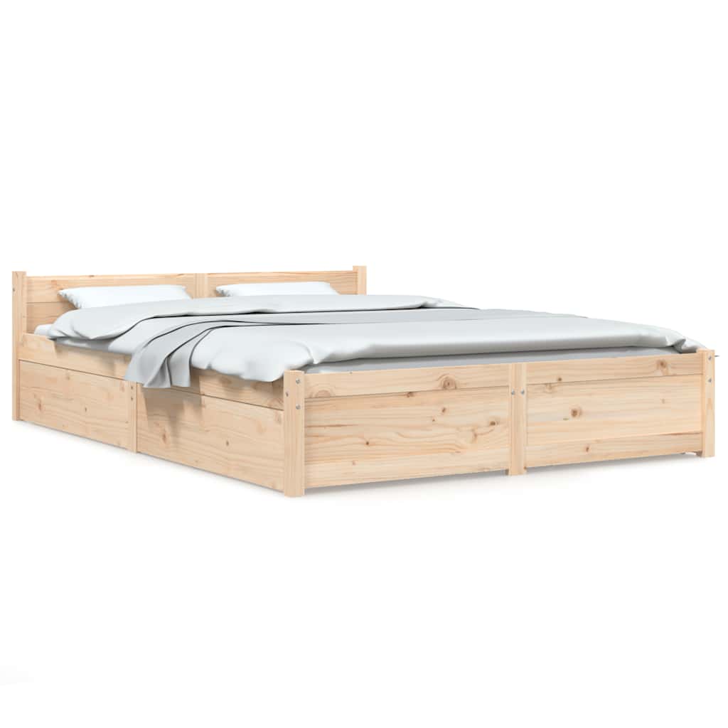 Cadre de lit sans matelas avec tiroirs 140x200 cm - XIOS