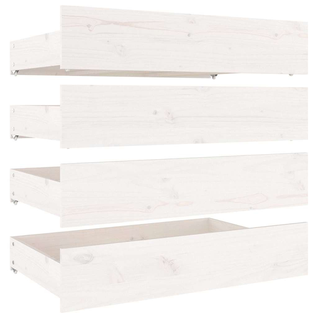 Cadre de lit sans matelas avec tiroirs blanc 140x200 cm - XIOS