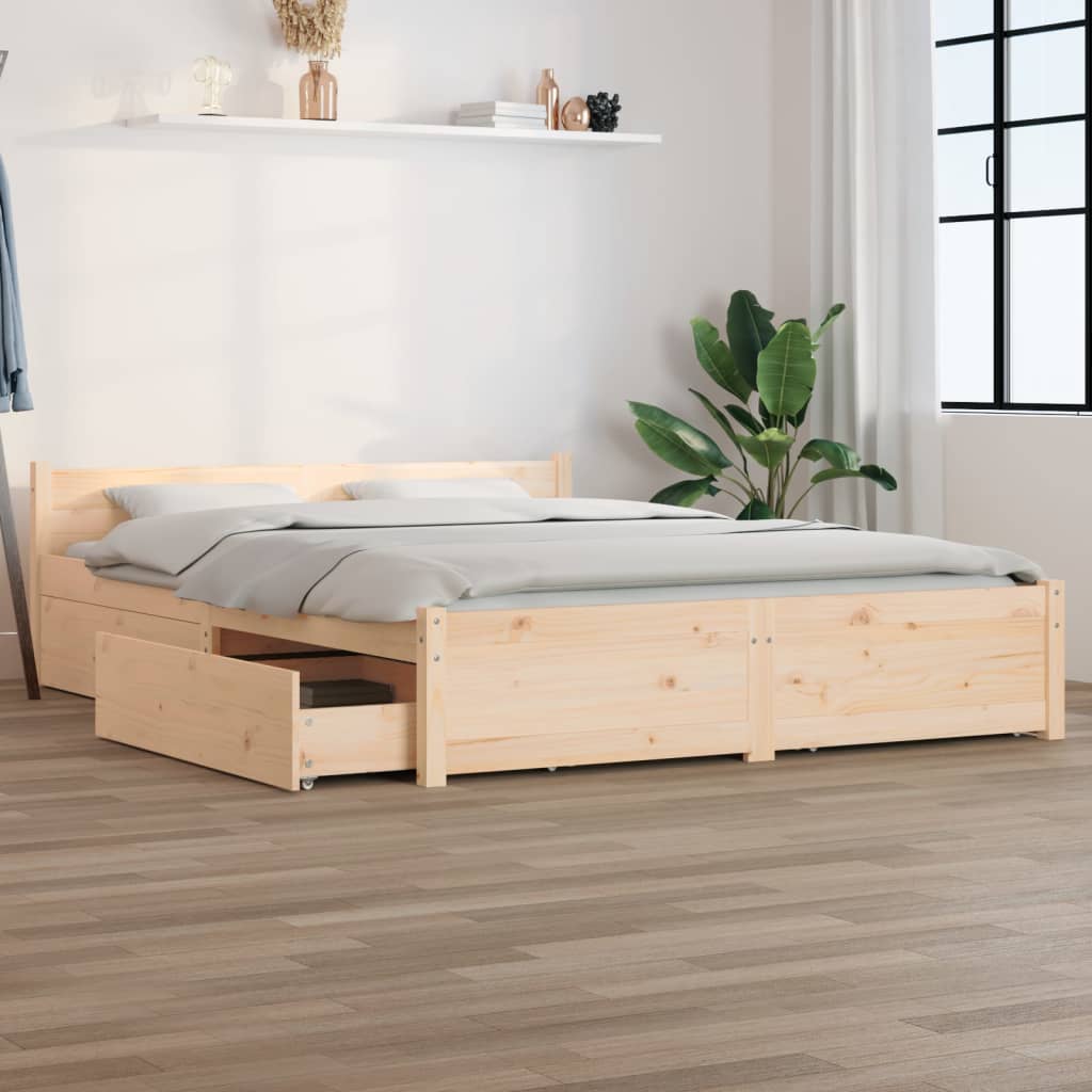 Cadre de lit sans matelas avec tiroirs - XIOS