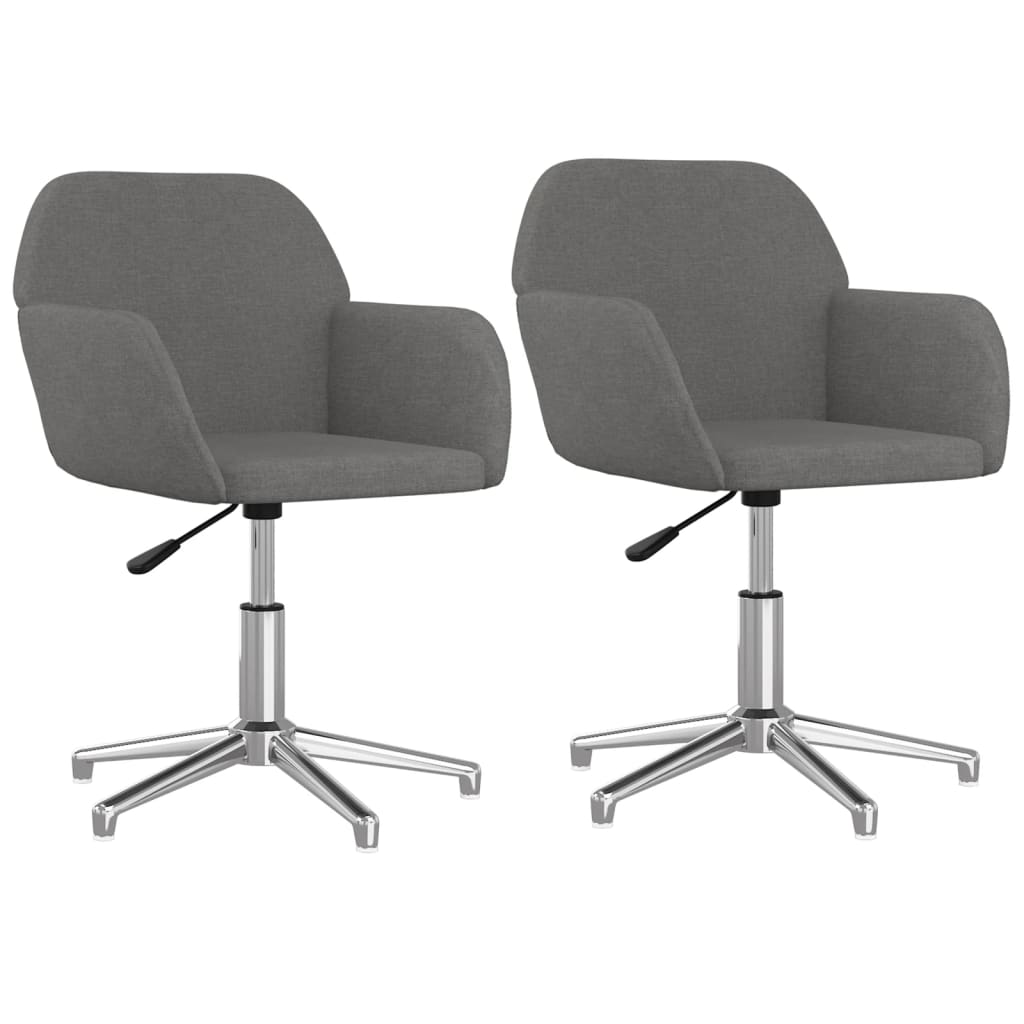 Chaises pivotantes à manger lot de 2 Gris clair Tissu - XIOS