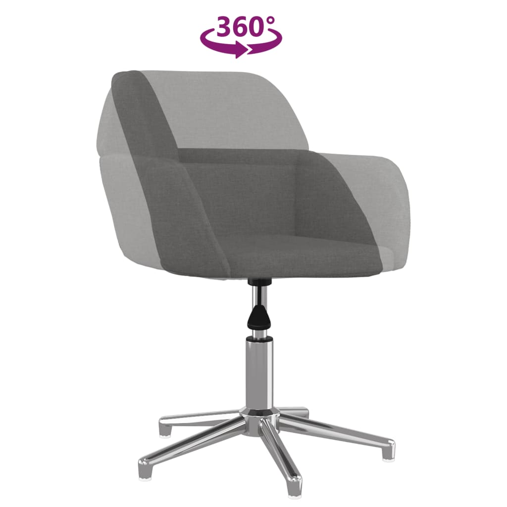 Chaises pivotantes à manger lot de 2 Gris clair Tissu - XIOS