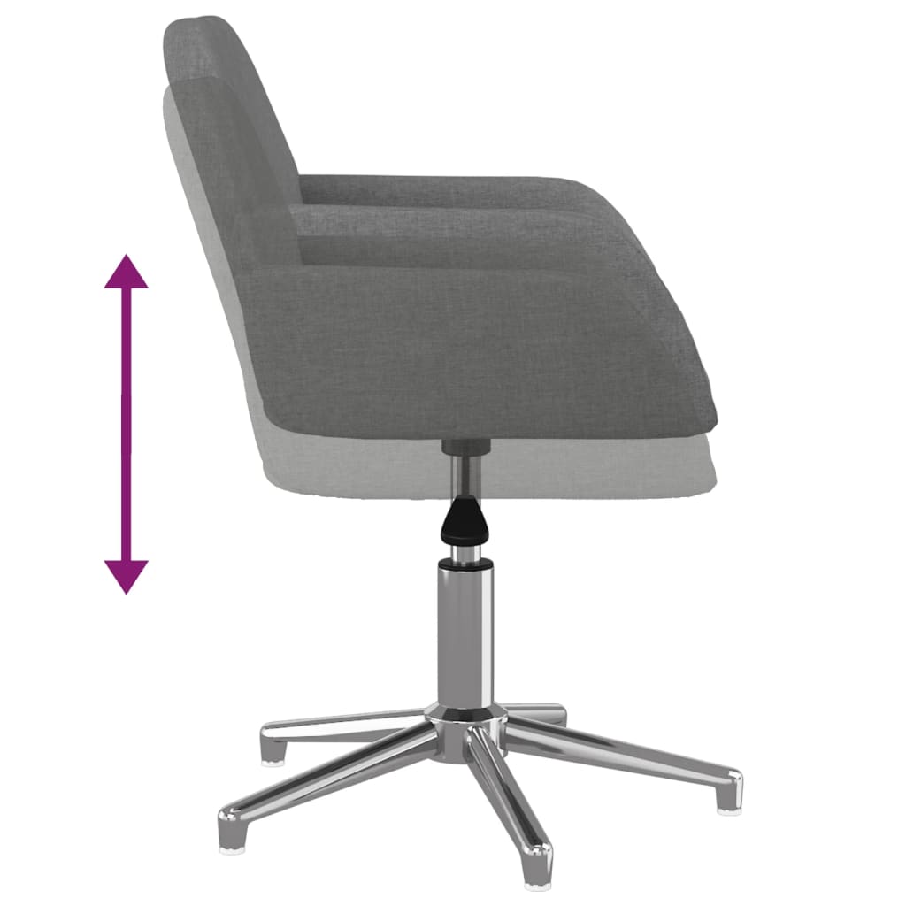 Chaises pivotantes à manger lot de 2 Gris clair Tissu - XIOS