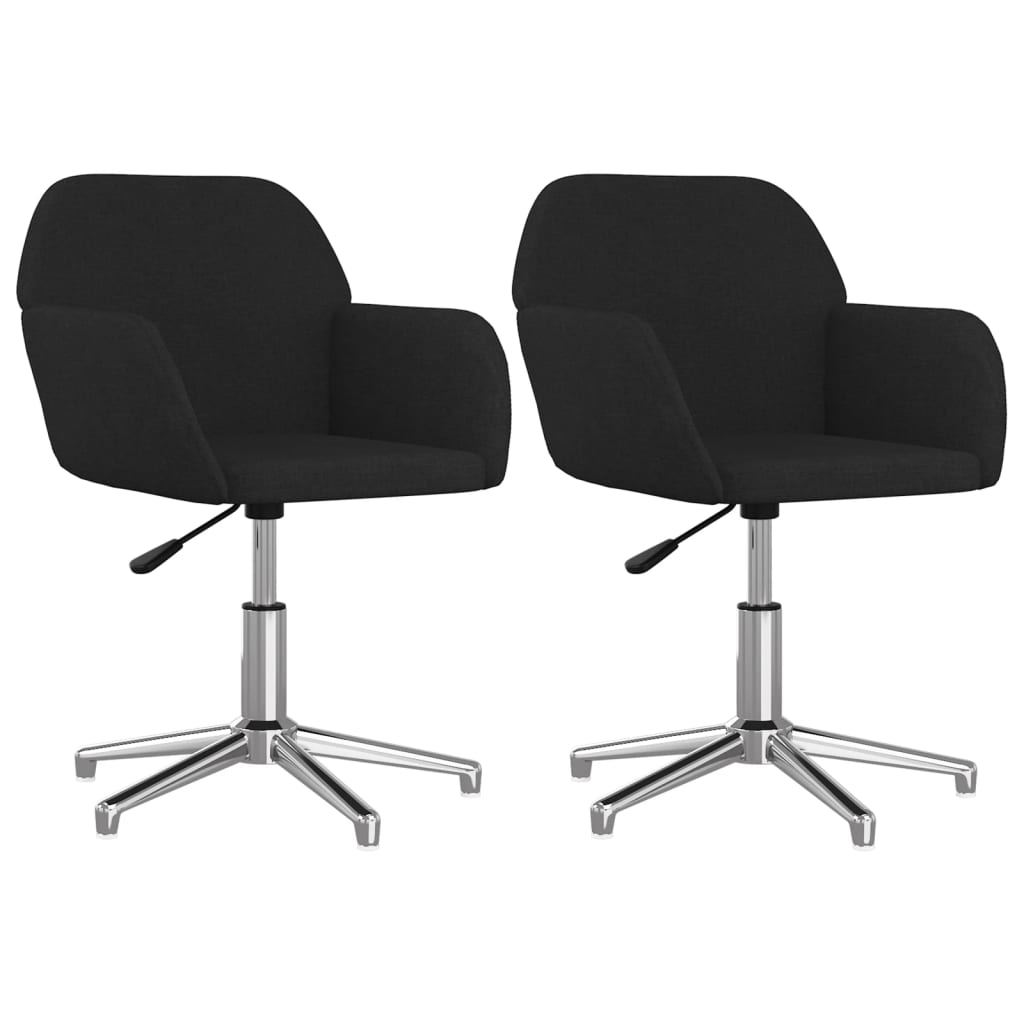Chaises pivotantes à manger lot de 2 Noir Tissu