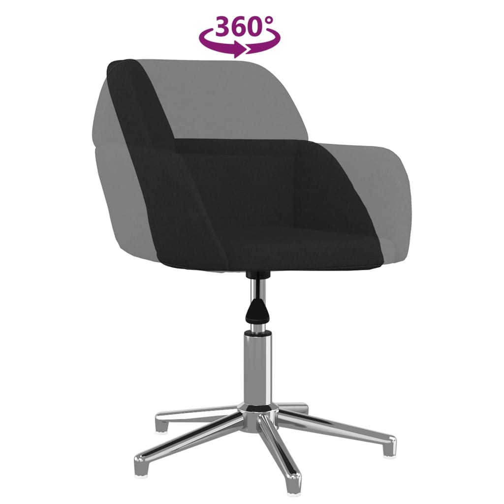 Chaises pivotantes à manger lot de 2 Noir Tissu