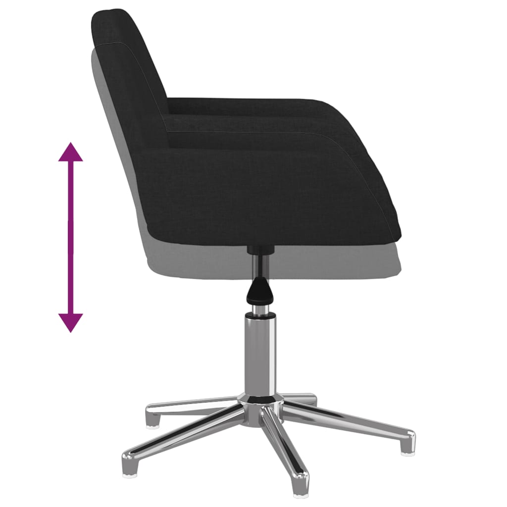 Chaises pivotantes à manger lot de 2 Noir Tissu