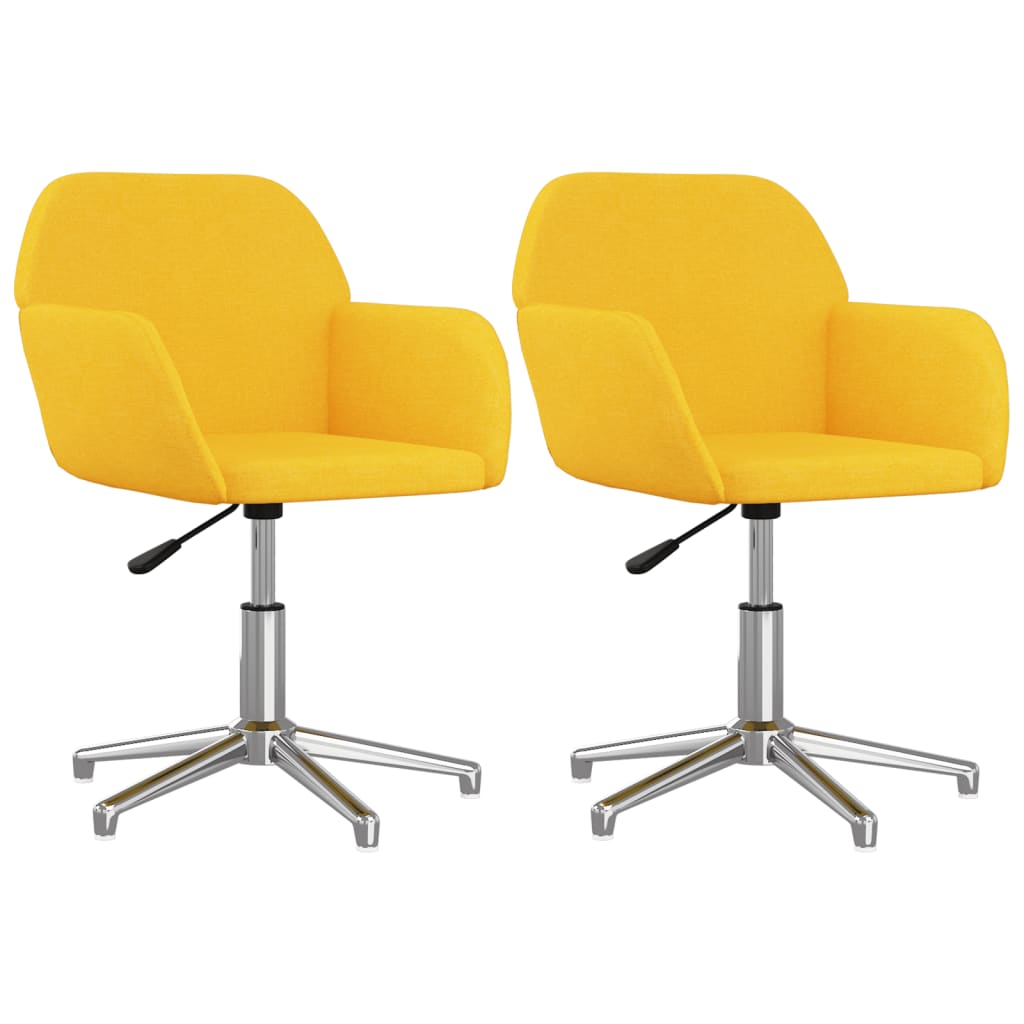 Chaises pivotantes à manger lot de 2 jaune moutarde tissu - XIOS
