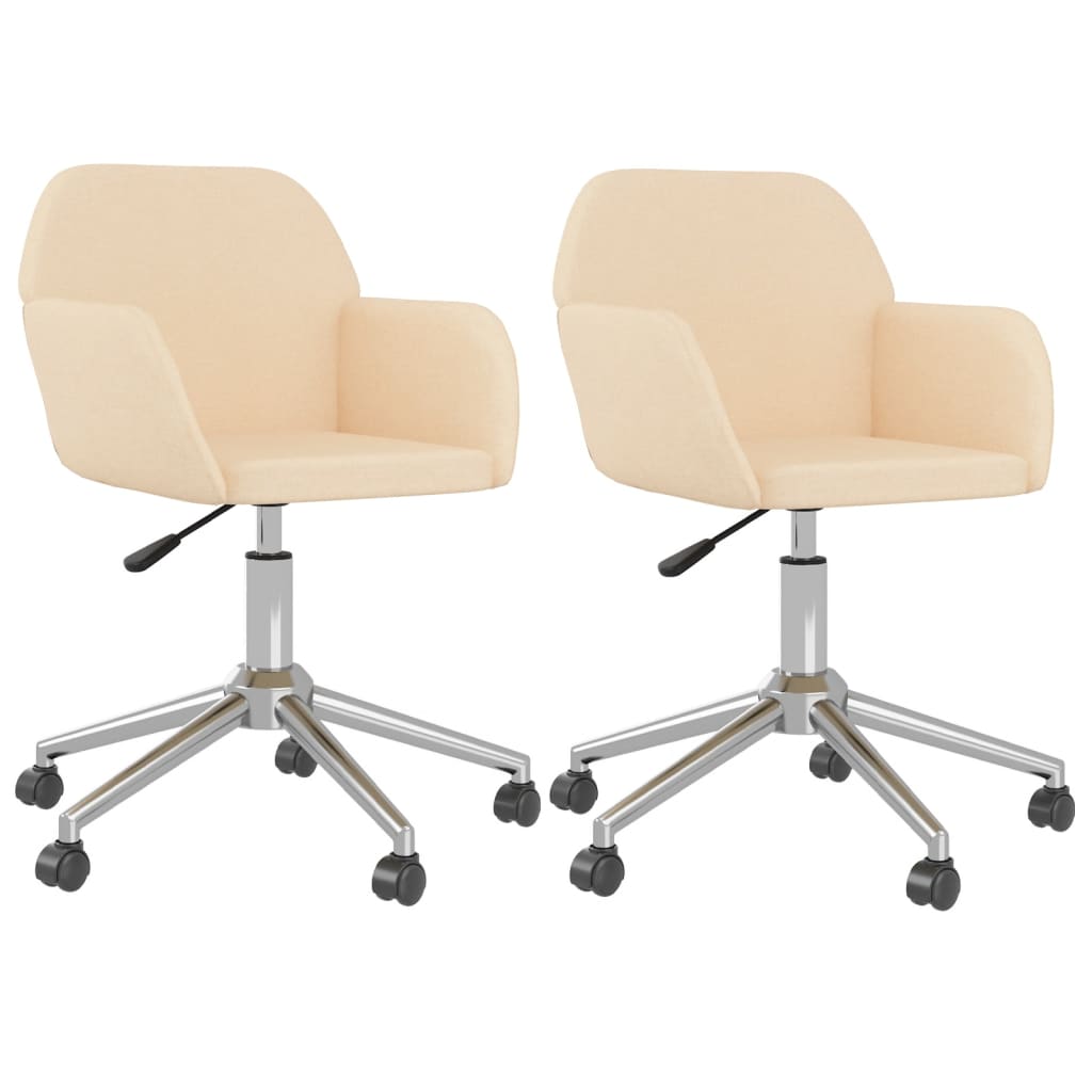 Chaises pivotantes à manger lot de 2 Crème Tissu - XIOS