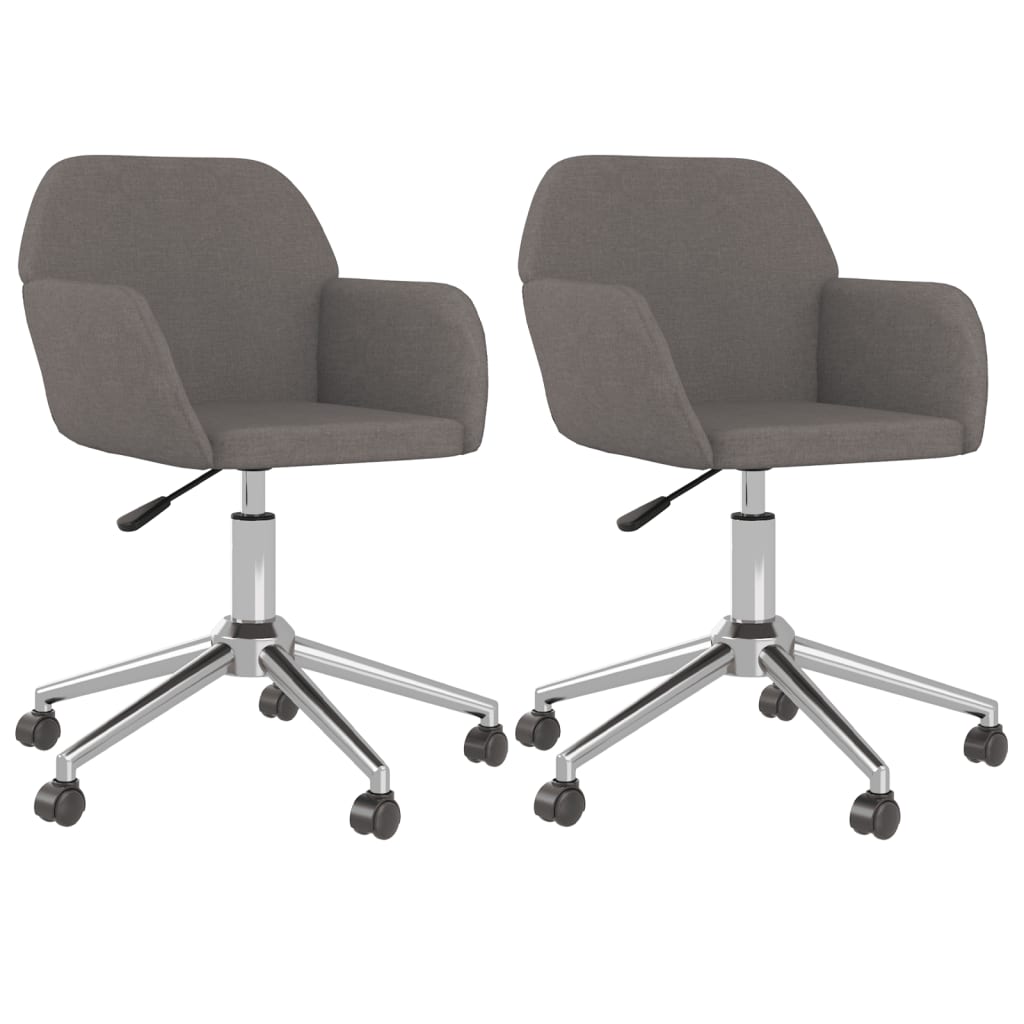 Chaises pivotantes à manger lot de 2 Gris foncé Tissu - XIOS