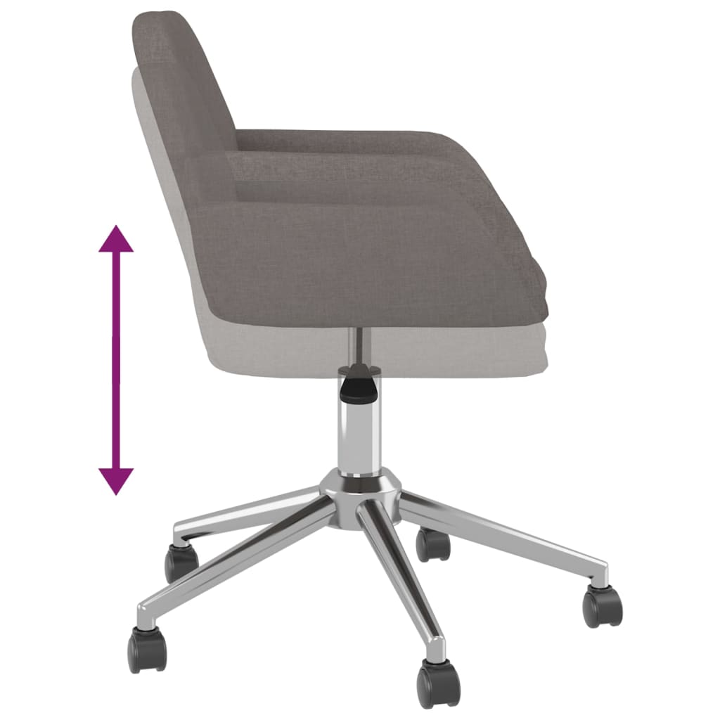 Chaises pivotantes à manger lot de 2 Gris foncé Tissu - XIOS