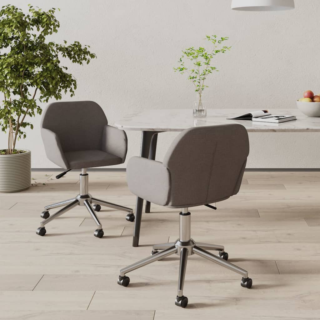 Chaises pivotantes à manger lot de 2 Gris foncé Tissu - XIOS