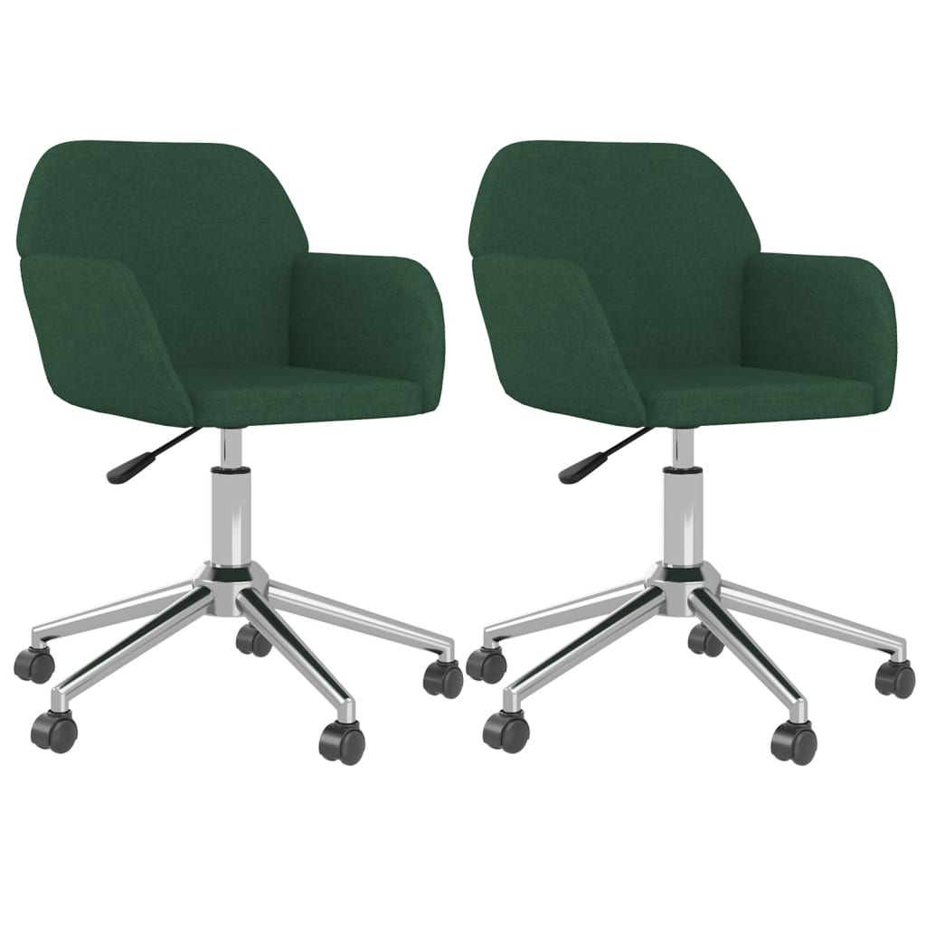 Chaises pivotantes à manger lot de 2 vert foncé tissu - XIOS