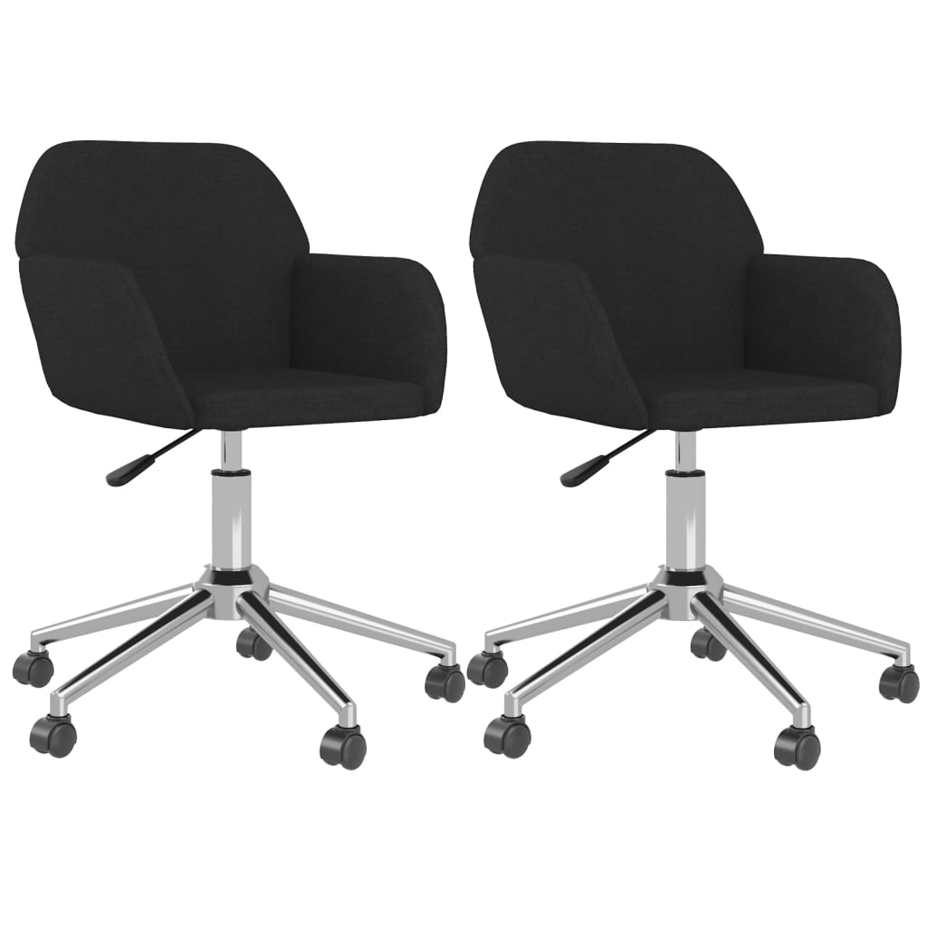Chaises pivotantes à manger lot de 2 Noir Tissu - XIOS