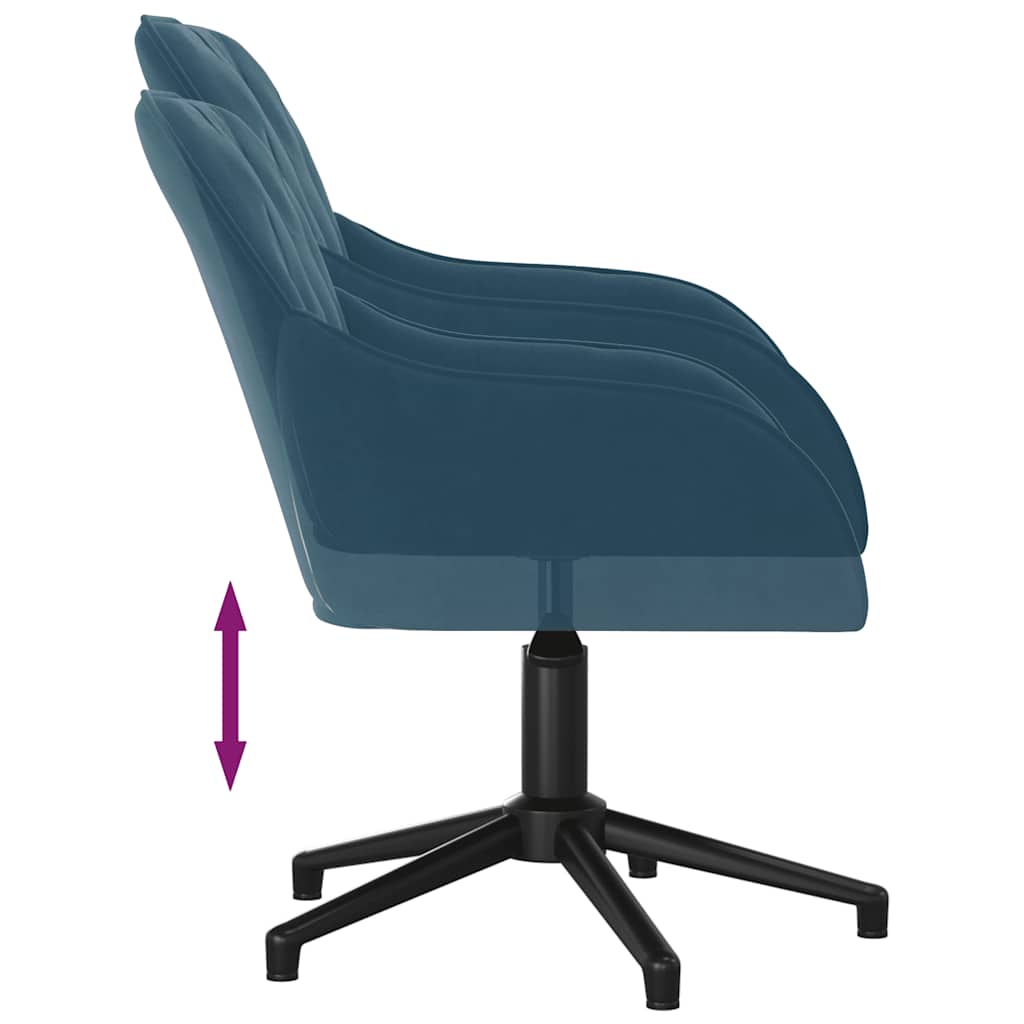 Chaises pivotantes à manger lot de 2 Bleu Velours