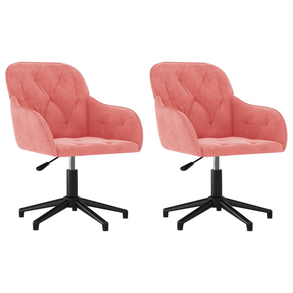 Chaises pivotantes à manger lot de 2 Rose Velours - XIOS