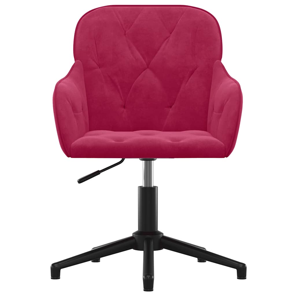 Chaises pivotantes à manger lot de 2 Rouge bordeaux Velours - XIOS