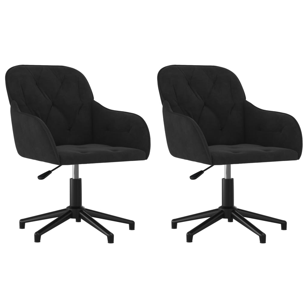 Chaises pivotantes à manger lot de 2 Noir Velours - XIOS