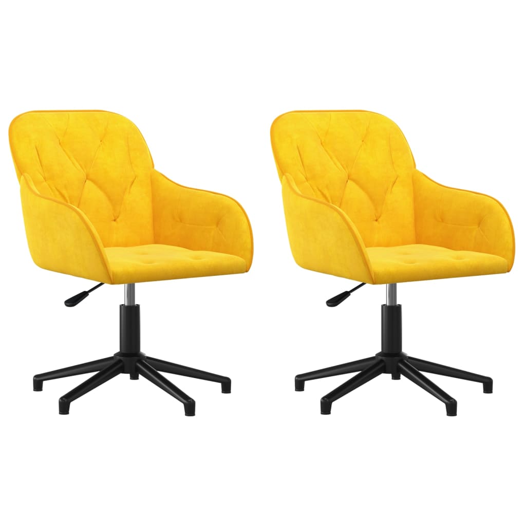 Chaises pivotantes à manger lot de 2 Jaune Velours - XIOS