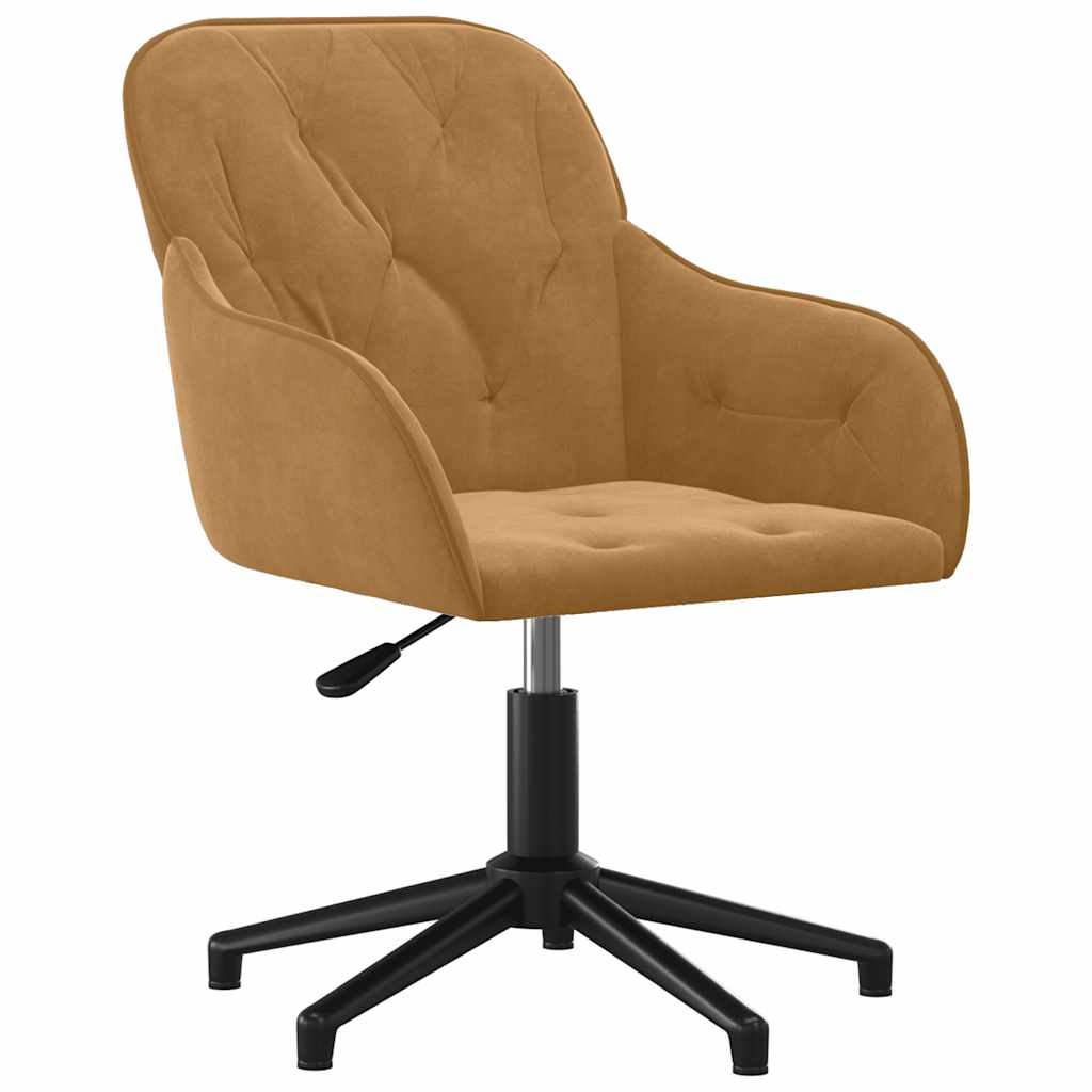 Chaises pivotantes à manger lot de 2 Marron Velours - XIOS