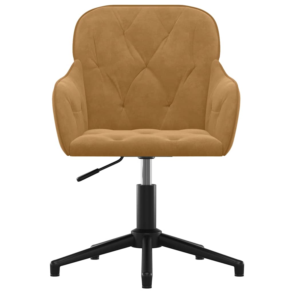 Chaises pivotantes à manger lot de 2 Marron Velours - XIOS
