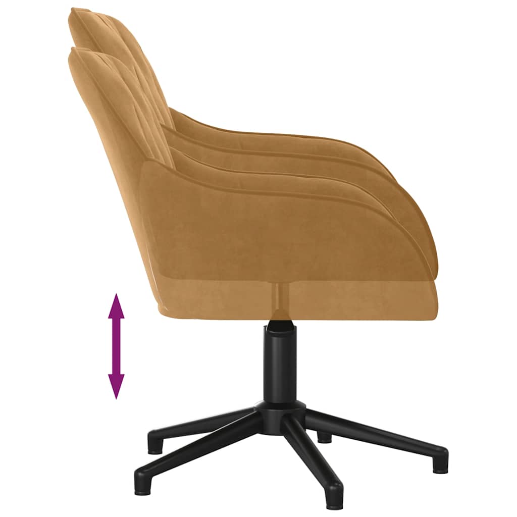 Chaises pivotantes à manger lot de 2 Marron Velours - XIOS