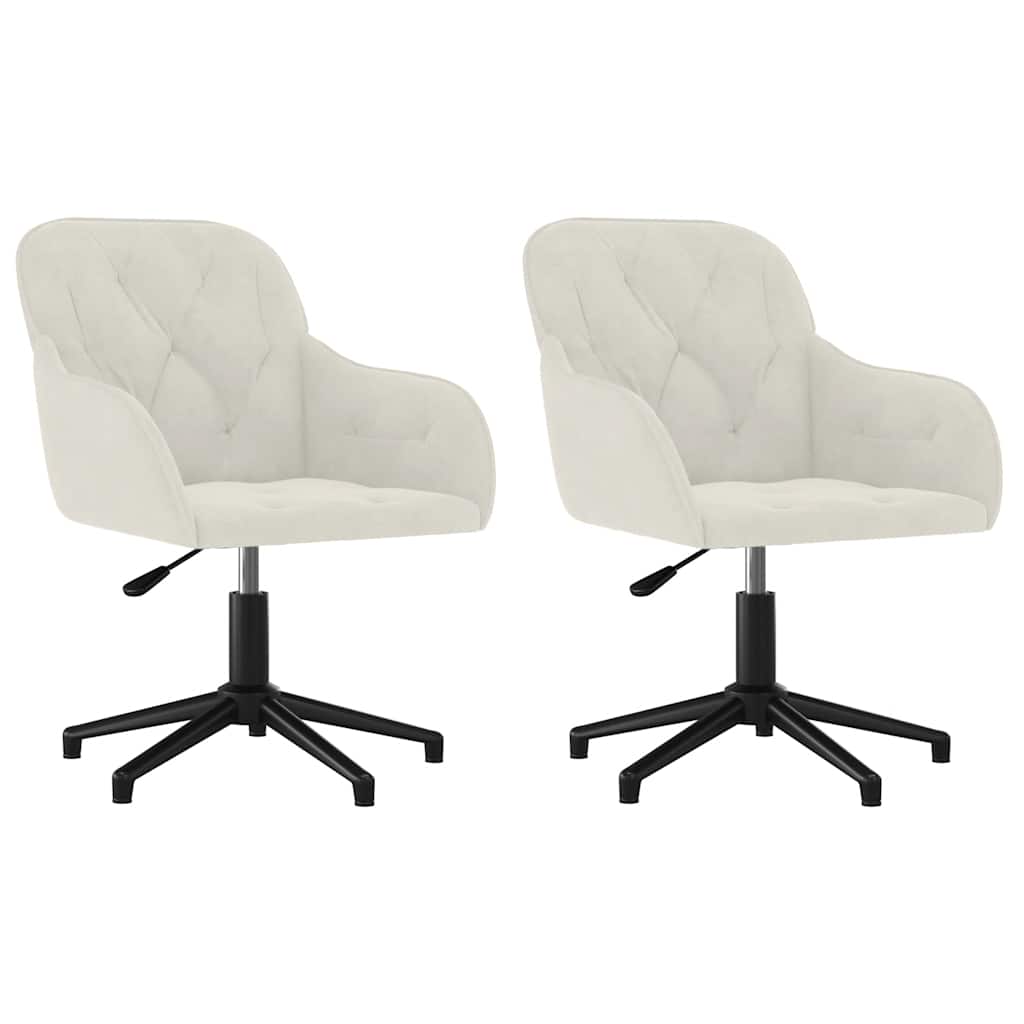 Chaises pivotantes à manger lot de 2 Crème Velours - XIOS