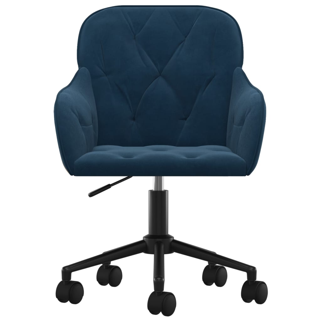 Chaises pivotantes à manger lot de 2 Bleu Velours - XIOS