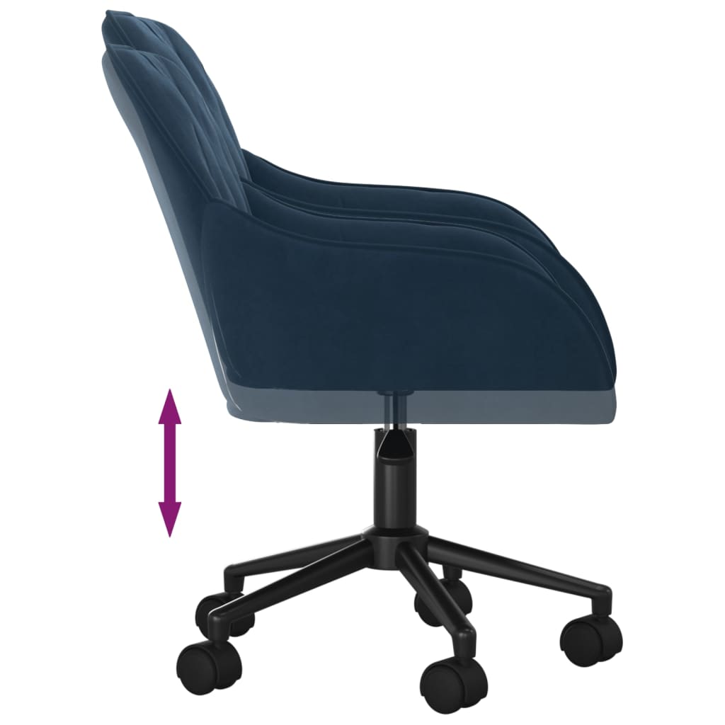 Chaises pivotantes à manger lot de 2 Bleu Velours - XIOS