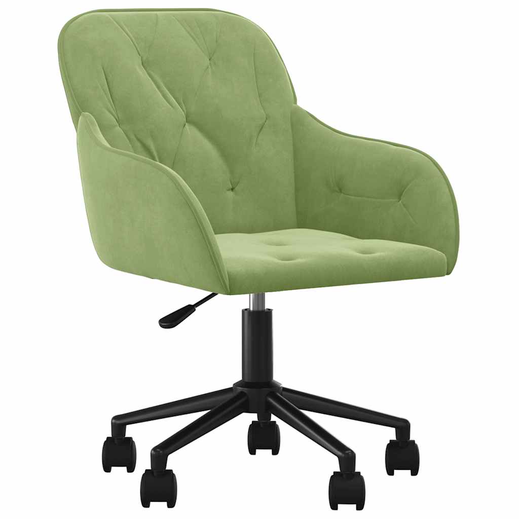 Chaises pivotantes à manger lot de 2 Vert clair Velours - XIOS