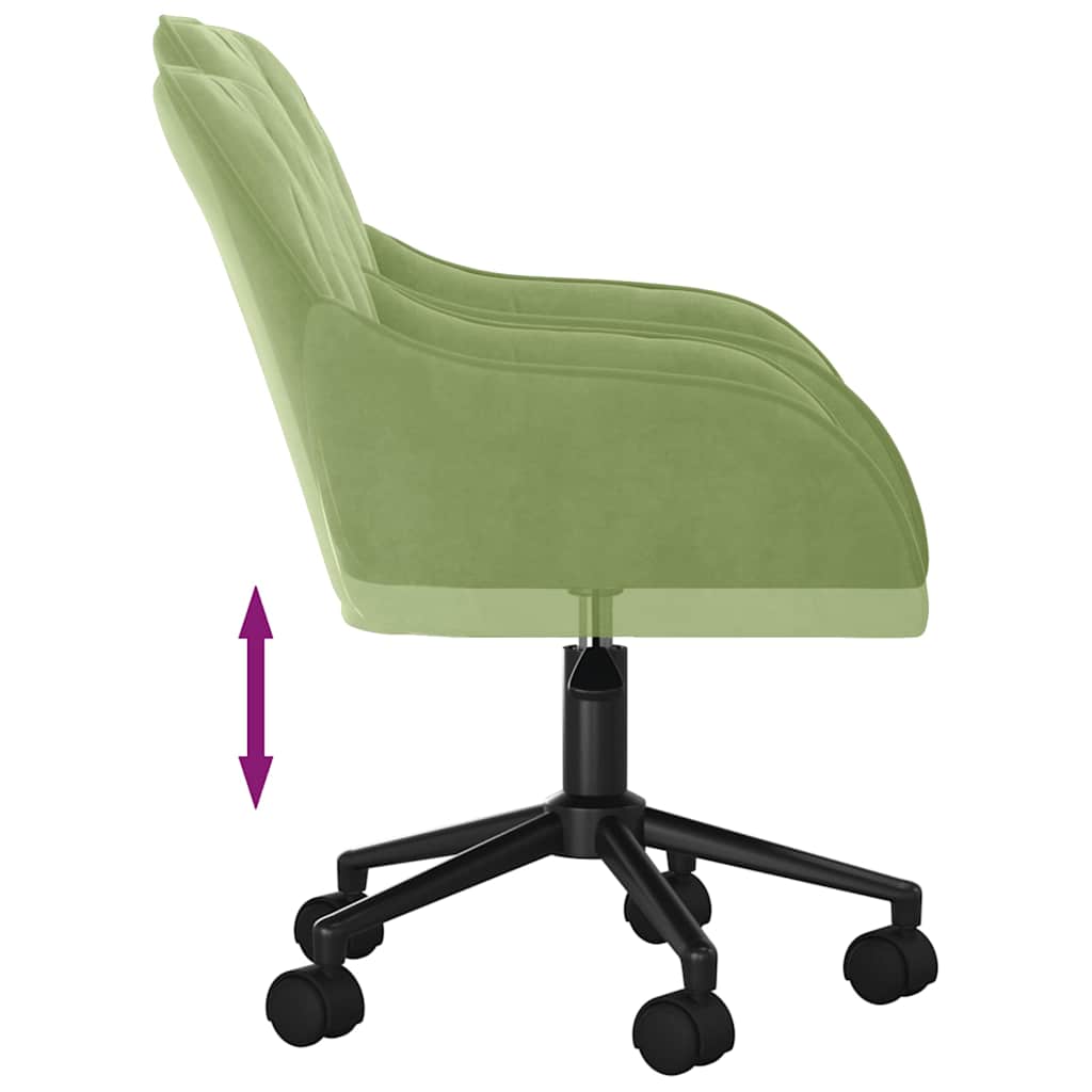 Chaises pivotantes à manger lot de 2 Vert clair Velours - XIOS