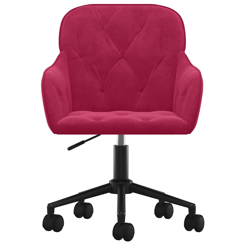 Chaises pivotantes à manger lot de 2 Rouge bordeaux Velours - XIOS