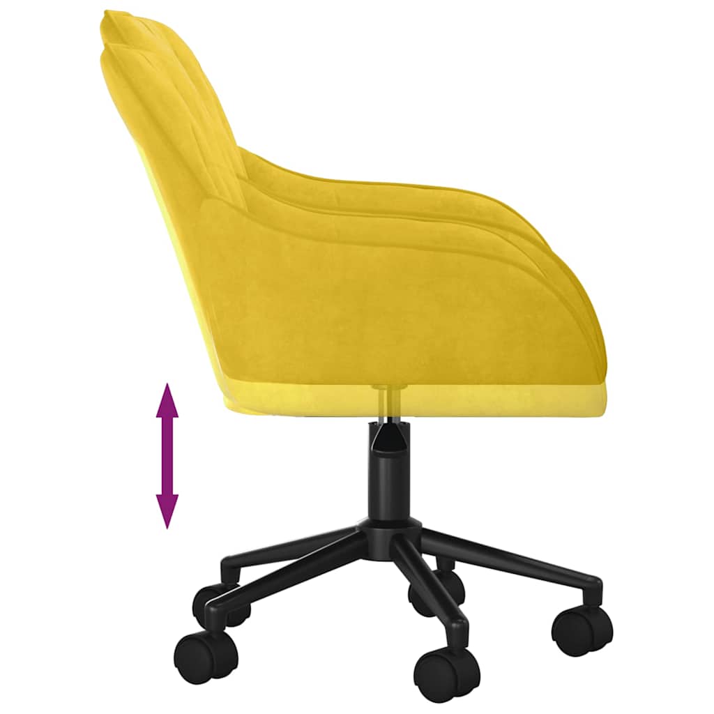 Chaises pivotantes à manger lot de 2 Jaune Velours - XIOS