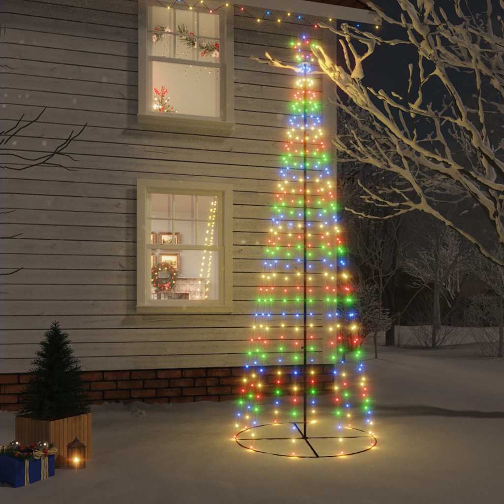 Arbre de Noël cône 310 LED Colorées 100x300 cm