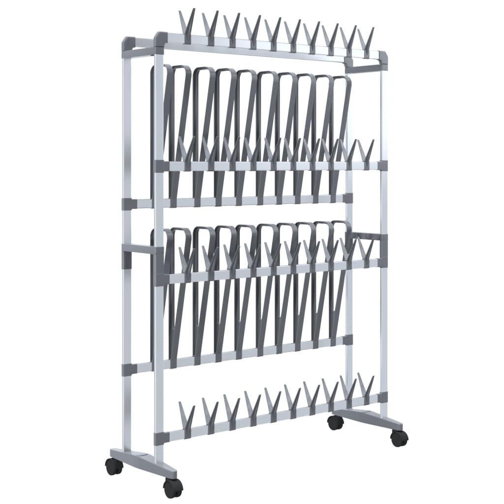 Étagère à chaussures avec roulettes Argenté 89x27x120 cm - XIOS