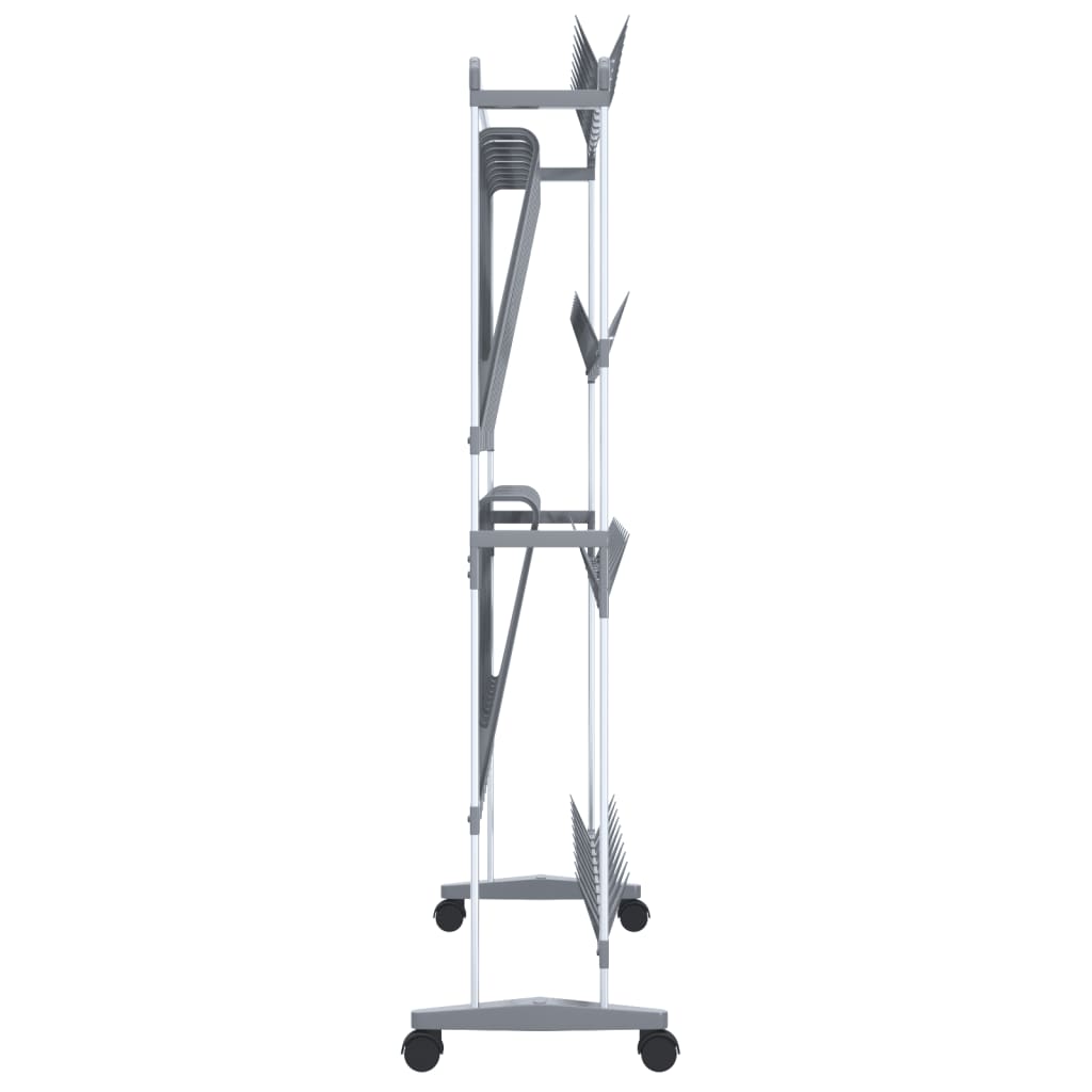 Étagère à chaussures avec roulettes Argenté 89x27x120 cm - XIOS