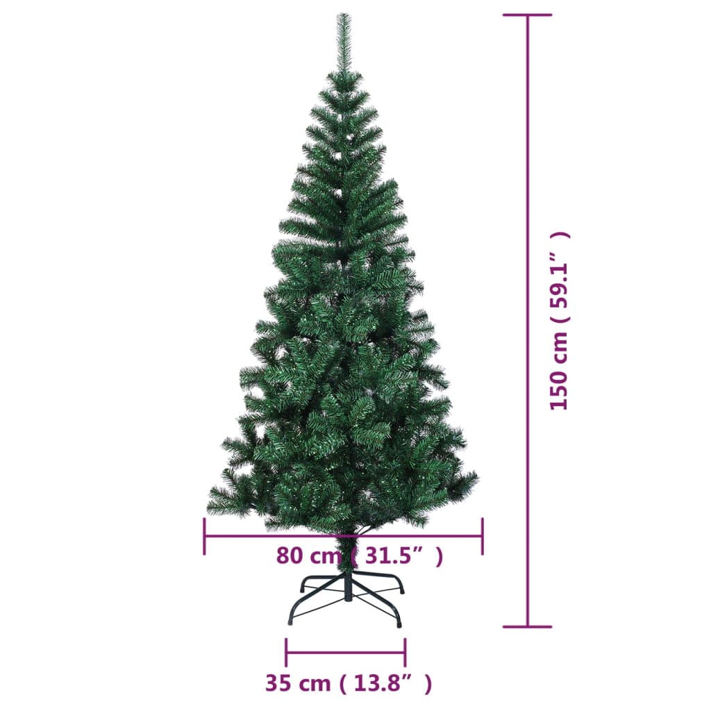 Sapin de Noël artificiel pointes iridescentes Vert 150 cm PVC - XIOS