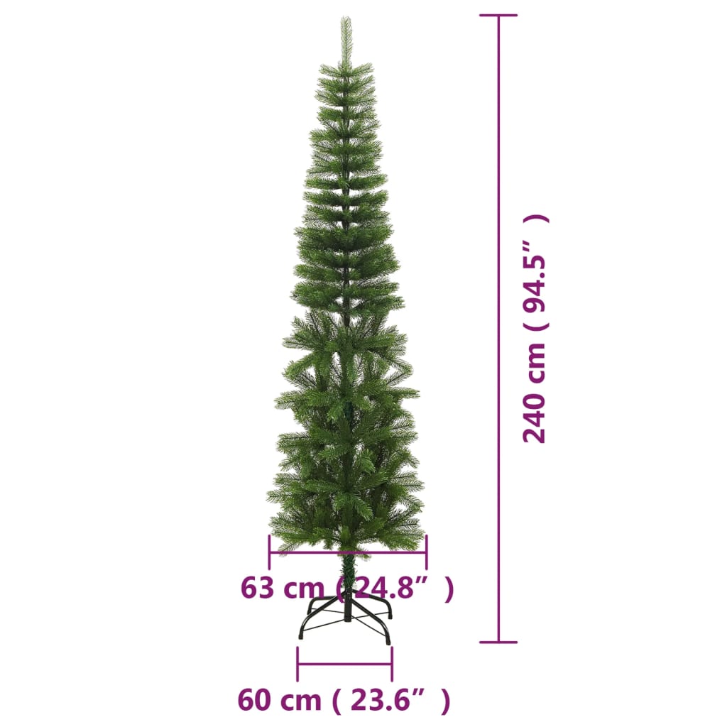 Sapin de Noël artificiel mince avec support 240 cm PE - XIOS