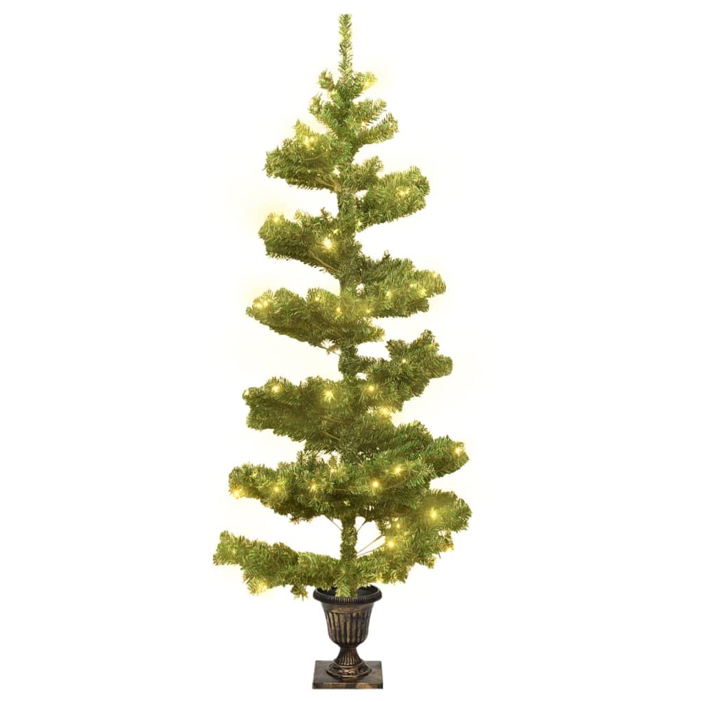 Arbre de Noël hélicoïdal pré-éclairé avec pot vert 120 cm PVC - XIOS