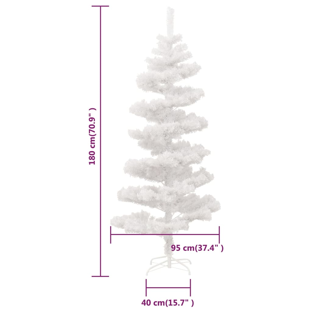 Arbre de Noël hélicoïdal pré-éclairé et support blanc 180cm PVC - XIOS