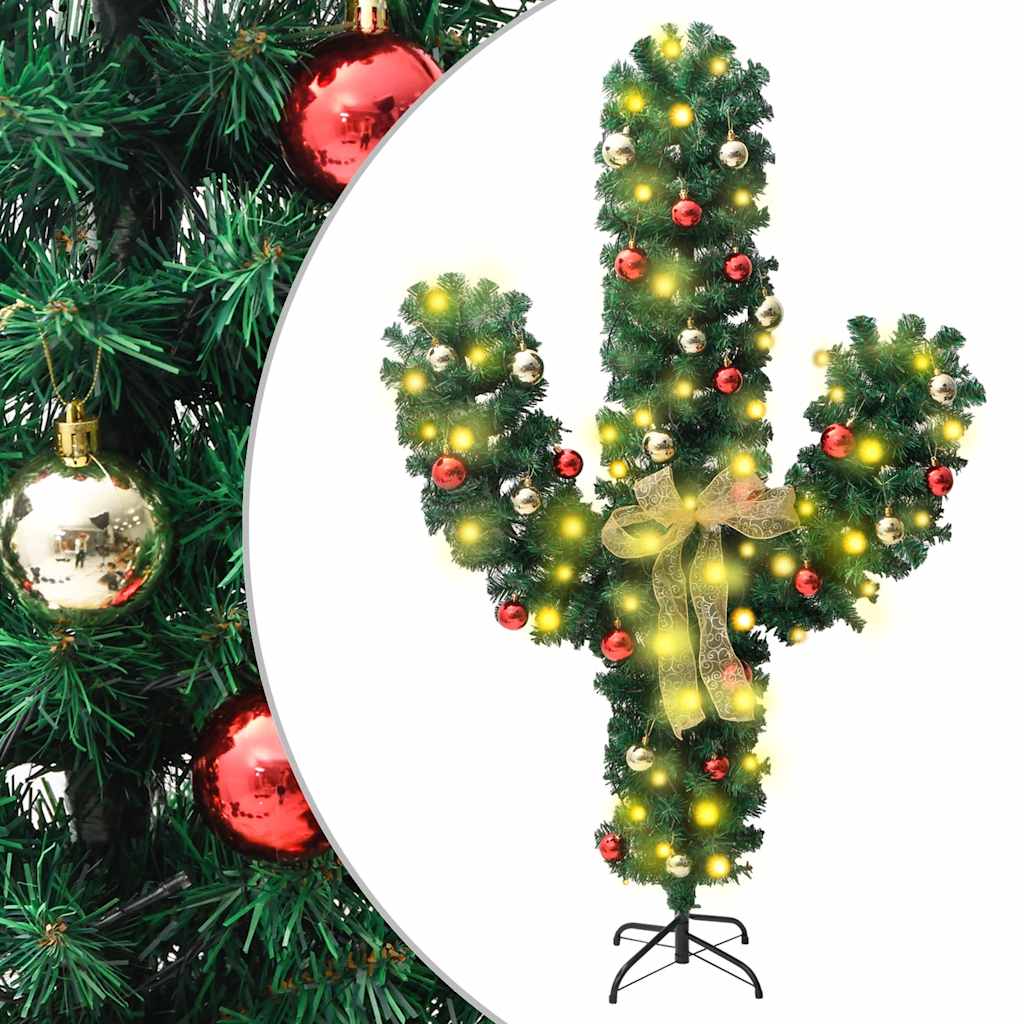 Cactus de Noël avec support et LED Vert 180 cm PVC - XIOS