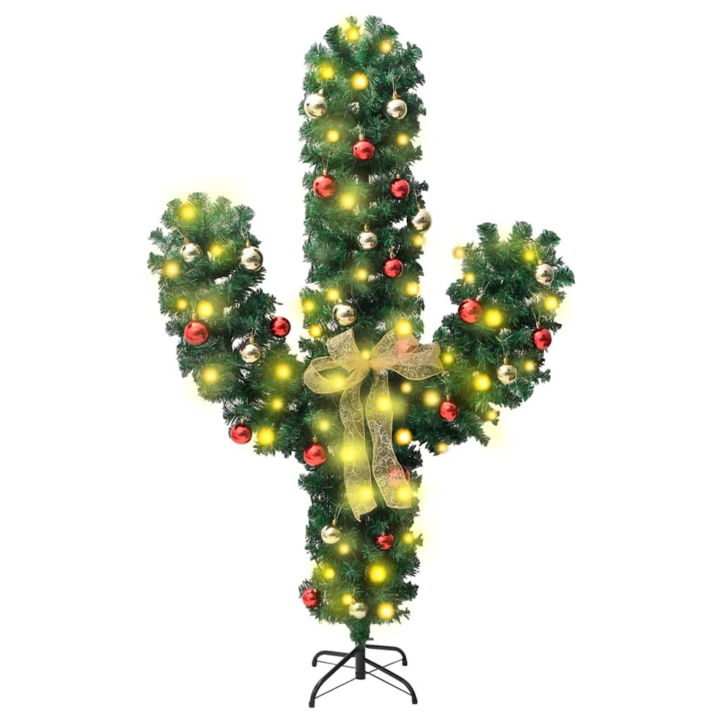 Cactus de Noël avec support et LED Vert 180 cm PVC - XIOS