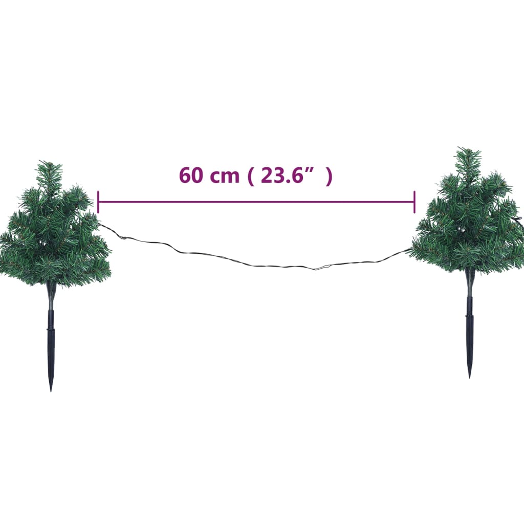 Arbres d'allée de Noël 6 pcs avec LED blanc chaud 45 cm PVC - XIOS