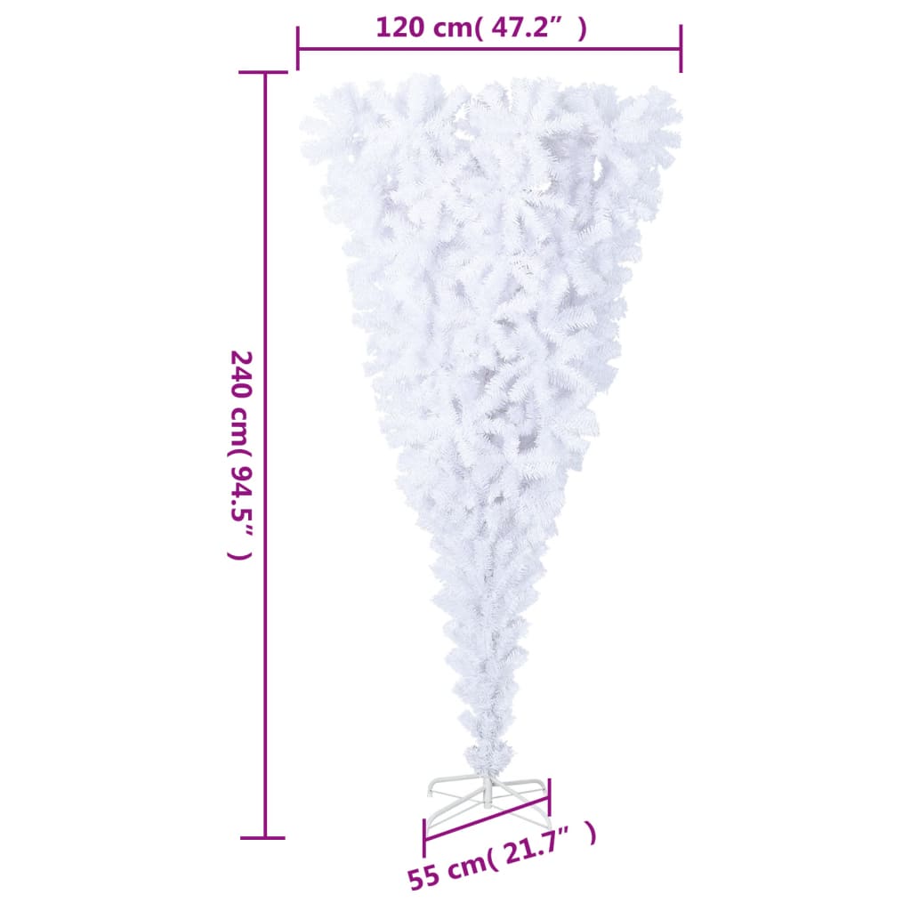 Sapin de Noël artificiel renversé avec support Blanc 240 cm - XIOS