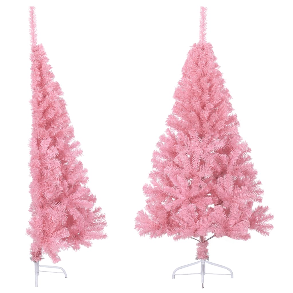 Demi sapin de Noël artificiel avec support Rose 120 cm PVC - XIOS