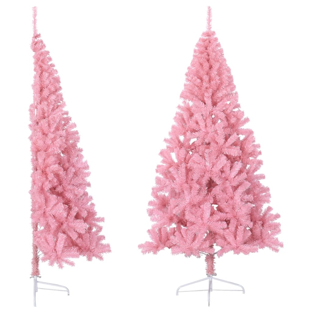 Demi sapin de Noël artificiel avec support Rose 210 cm PVC - XIOS