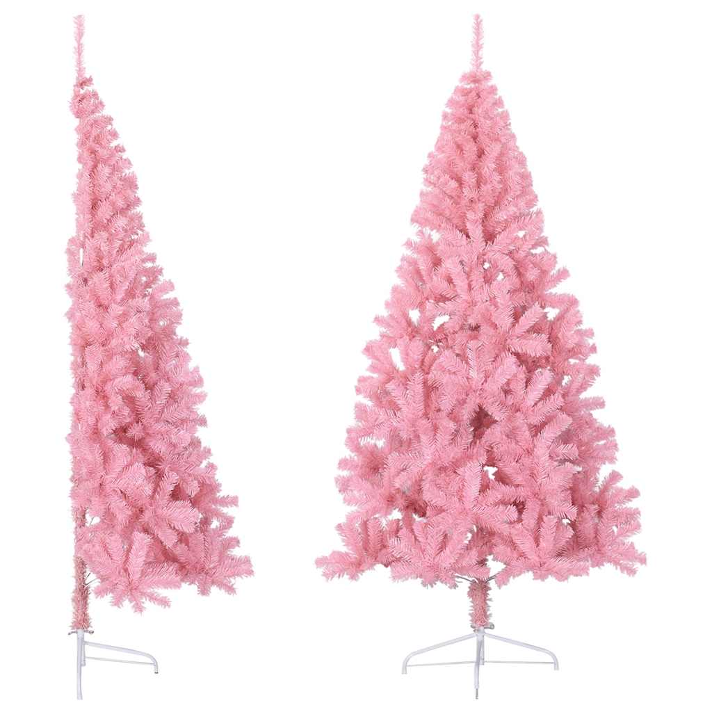 Demi sapin de Noël artificiel avec support Rose 240 cm PVC - XIOS