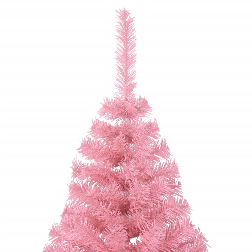 Demi sapin de Noël artificiel avec support Rose 240 cm PVC - XIOS